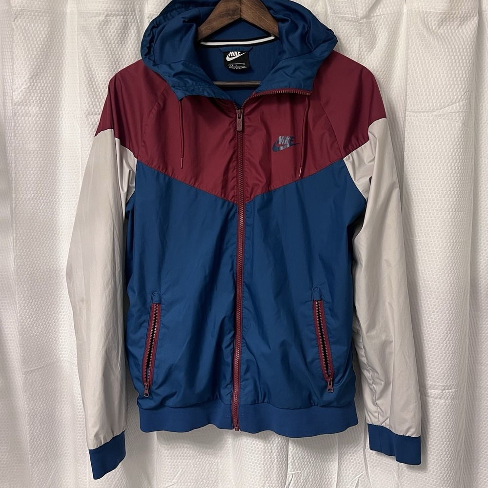 Nike Sportswear Windrunner Jacket Men's Small Blue Full Zip Hood 727324-475 READ